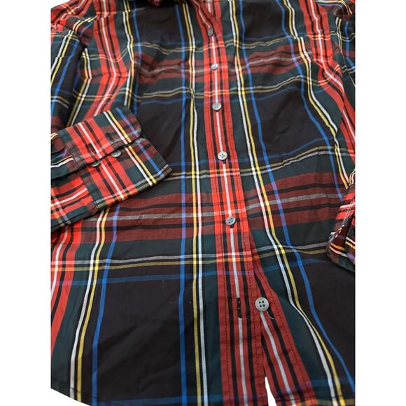 J.Crew tartan Women's Red & Black Plaid Print Slim Button Down Shirt Size 4 - Picture 4 of 6